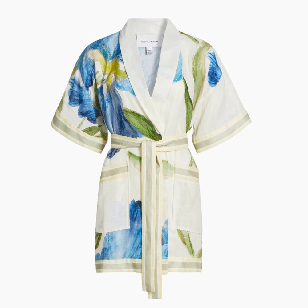 Significant Other  Greer Floral Wrap Tie-Waist Minidress